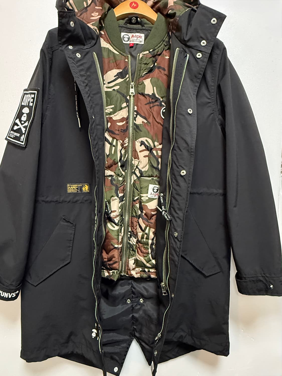 AAPE BY *A BATHING APE®  카모 투인원 파카 재킷 L 상품이미지4