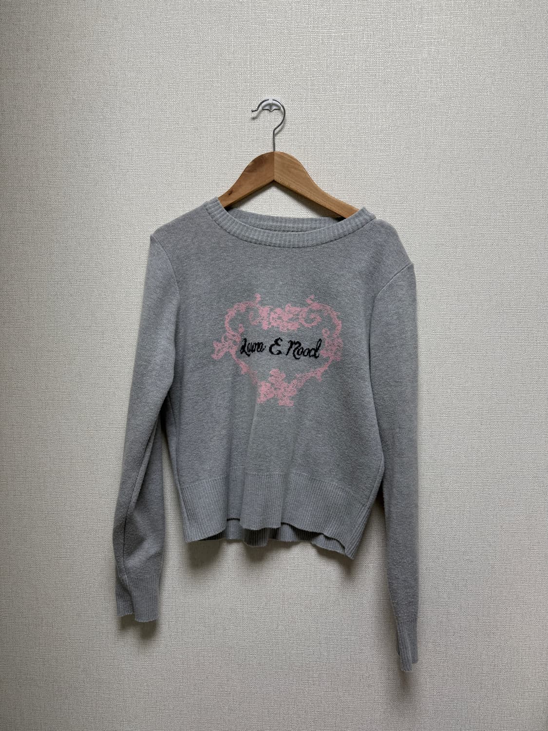 Vintage / 그레이 하트 맨투맨 상품이미지1