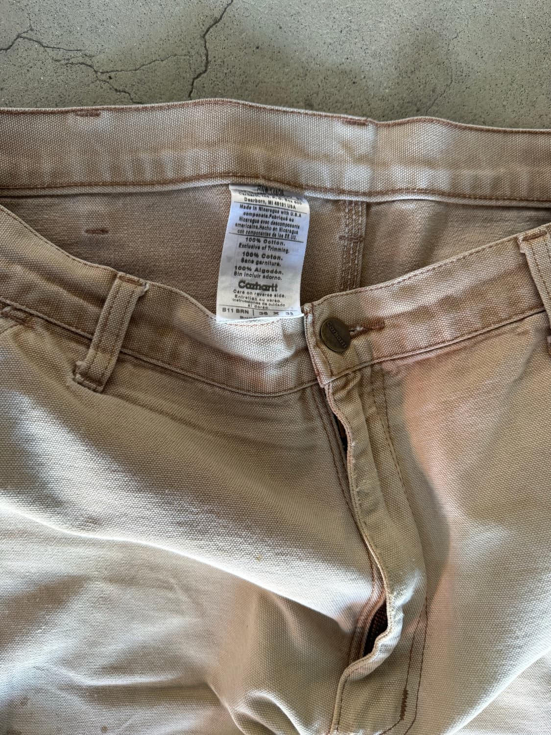 175$ 빈티지 칼하트 디스트레스드 카펜터 브라운 36 상품이미지7