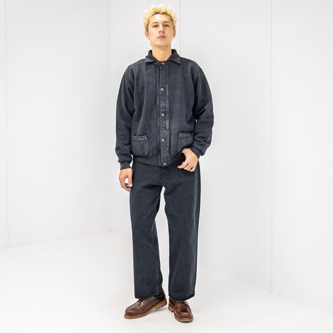 [2]아프레쎄 A.PRESSE 25AW 빈티지 스웻 가디건 상품이미지2