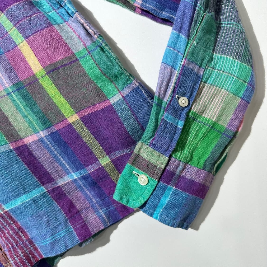 폴로 랄프로렌 린넨 크롭 체크 셔츠 상품이미지5