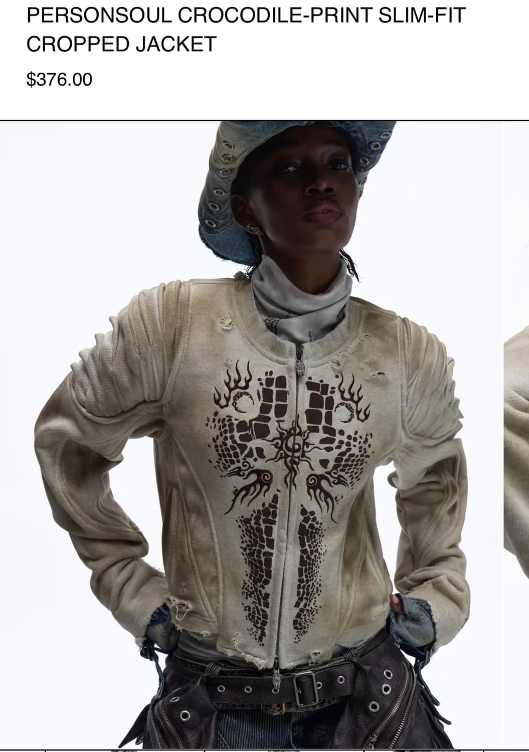 PERSONSOUL 크로커다일 슬림 크롭핏 자켓 상품이미지2
