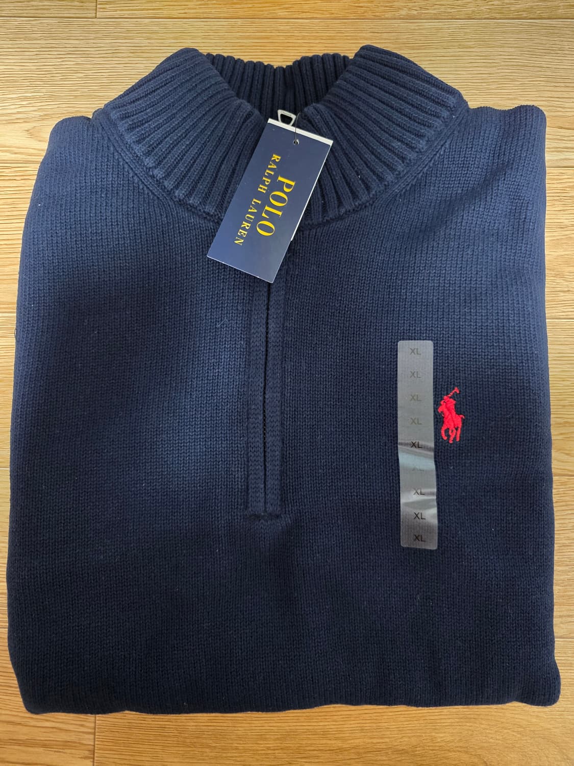 폴로 면 반집업 네이비 XL 상품이미지3