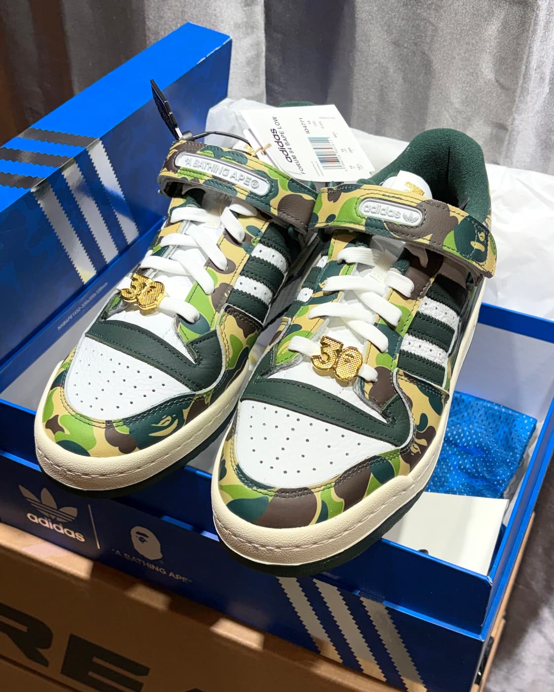 (새상품) 285 아디다스 x 베이프 포럼 84 로우 그린 카모 상품이미지1