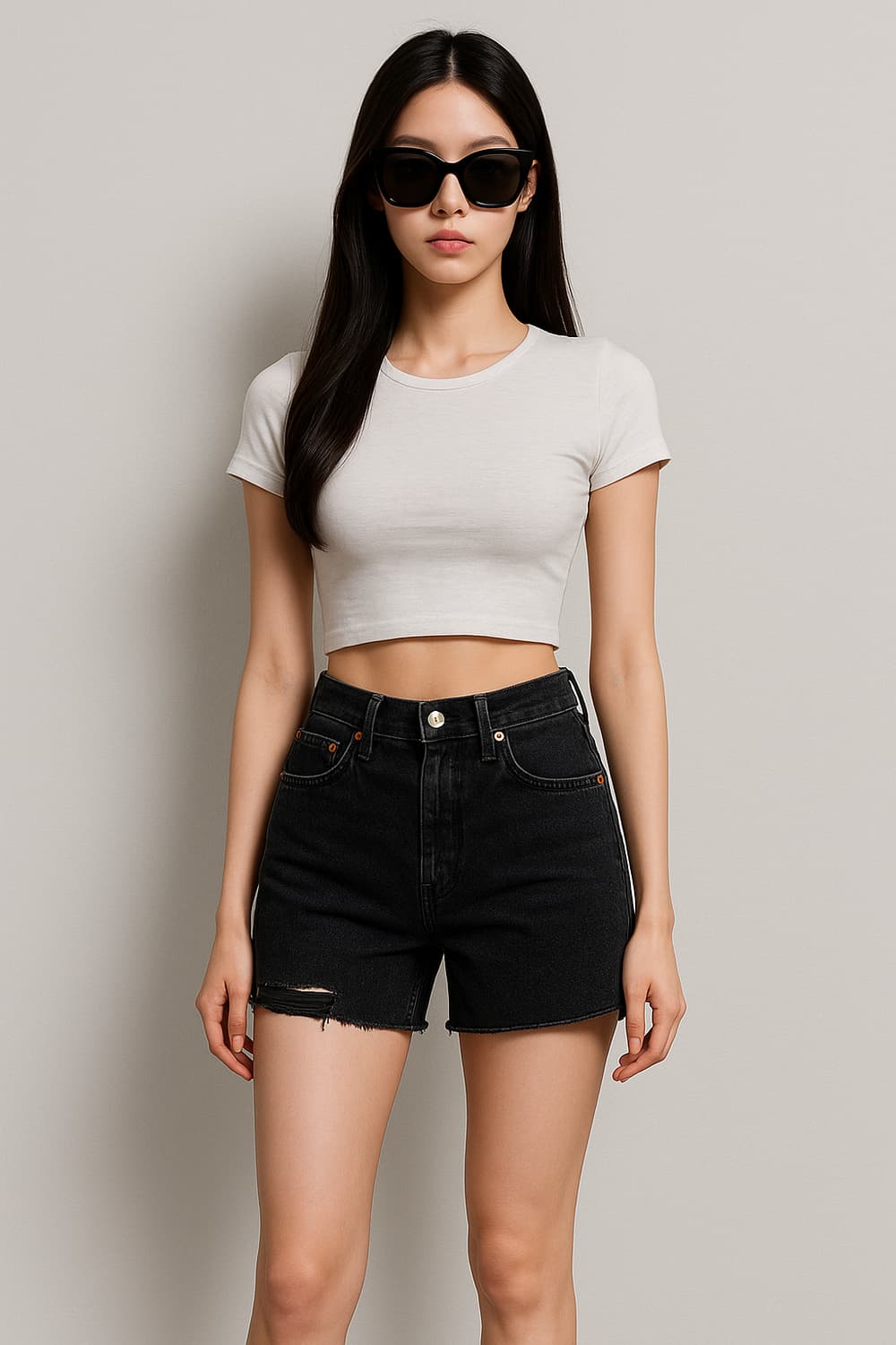 리바이스 501. 여자 흑청 데님 숏팬츠_24 상품이미지1