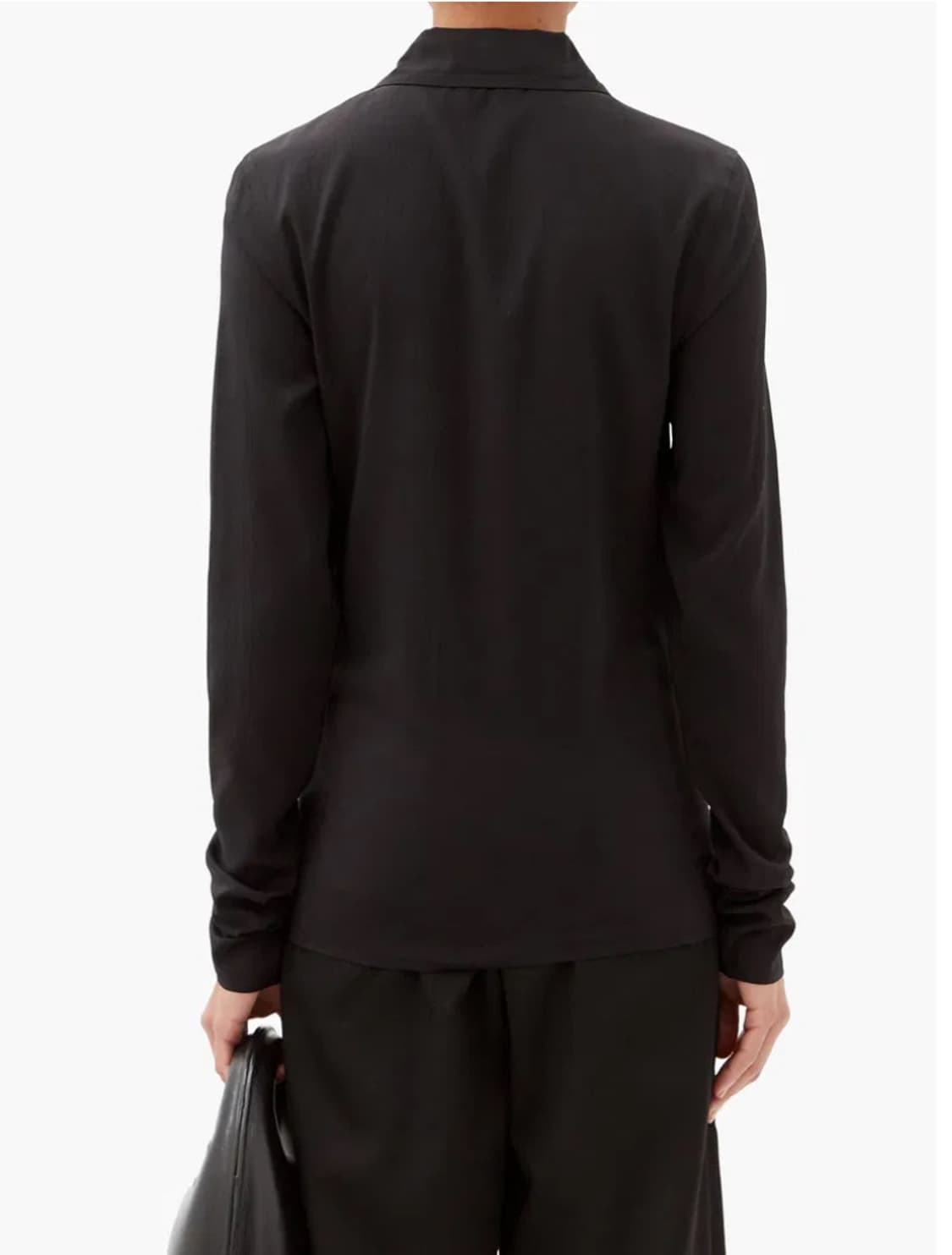 르메르 Lemaire 실크 블랜드 크레이프 셔츠  컬러 BK 사이즈 S 상품이미지6