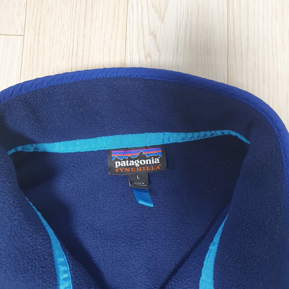 L(약105) 파타고니아 신칠라 투톤 플리스 후리스 블루 네이비 레드 상품이미지8