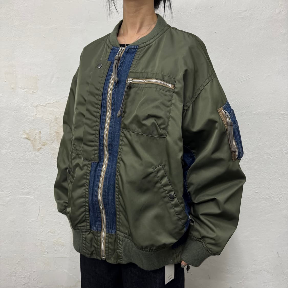 아비렉스 TRIP BLUE 올리브 인디고 데님 MA-1 플라이트 자켓 상품이미지1