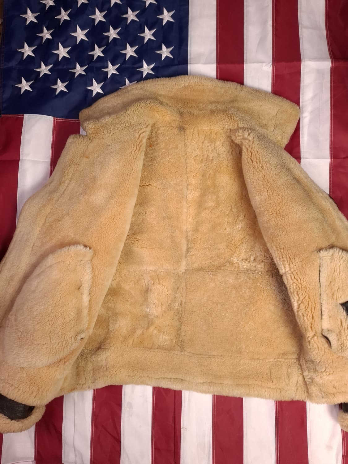 90's 국내산 미공군 B-3 TYPE 리얼레더 항공폭격기 무스탕 상품이미지8