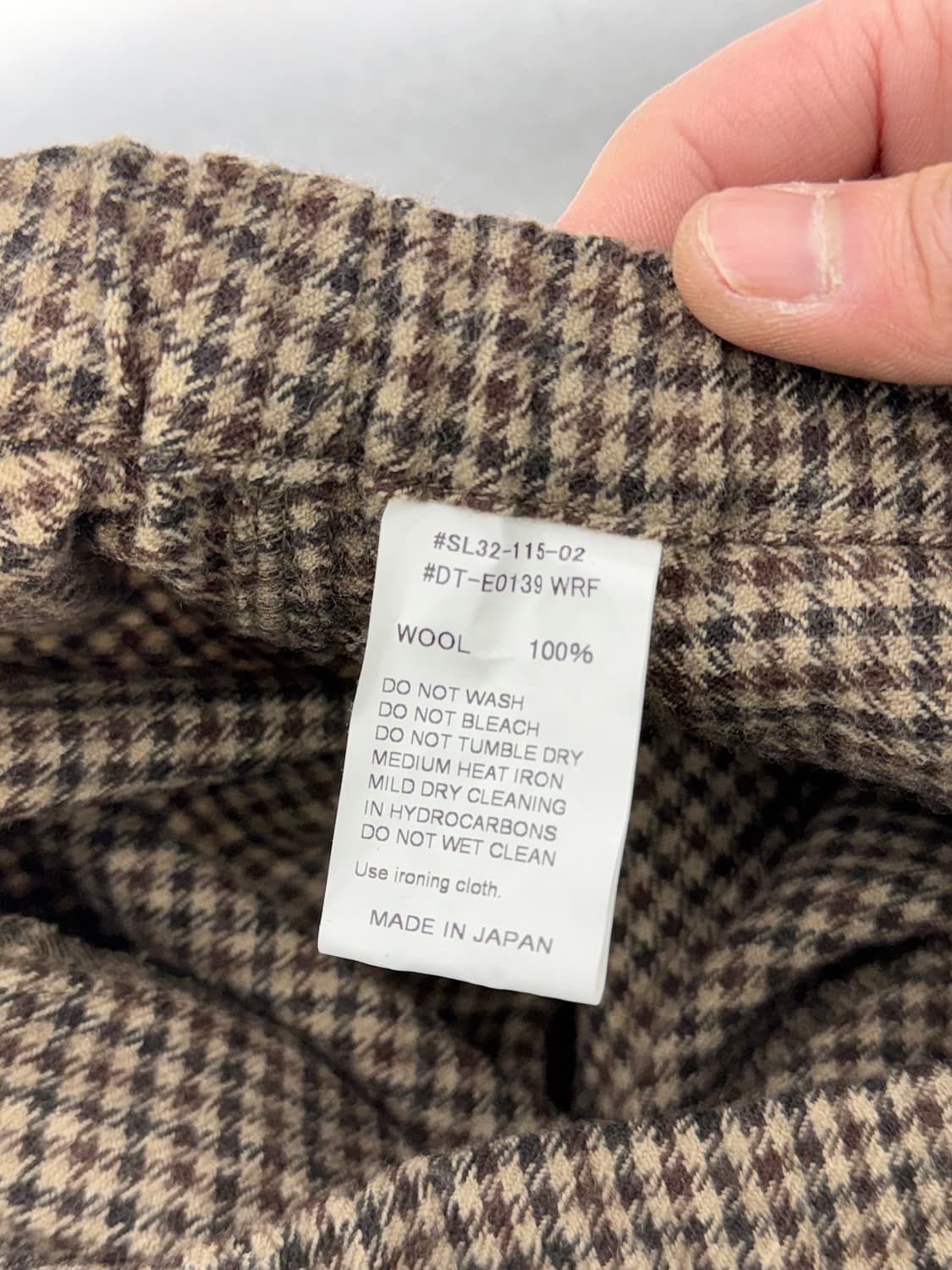 단톤 하운드투스 트위드 테이퍼드 드로즈 코튼 팬츠 상품이미지8