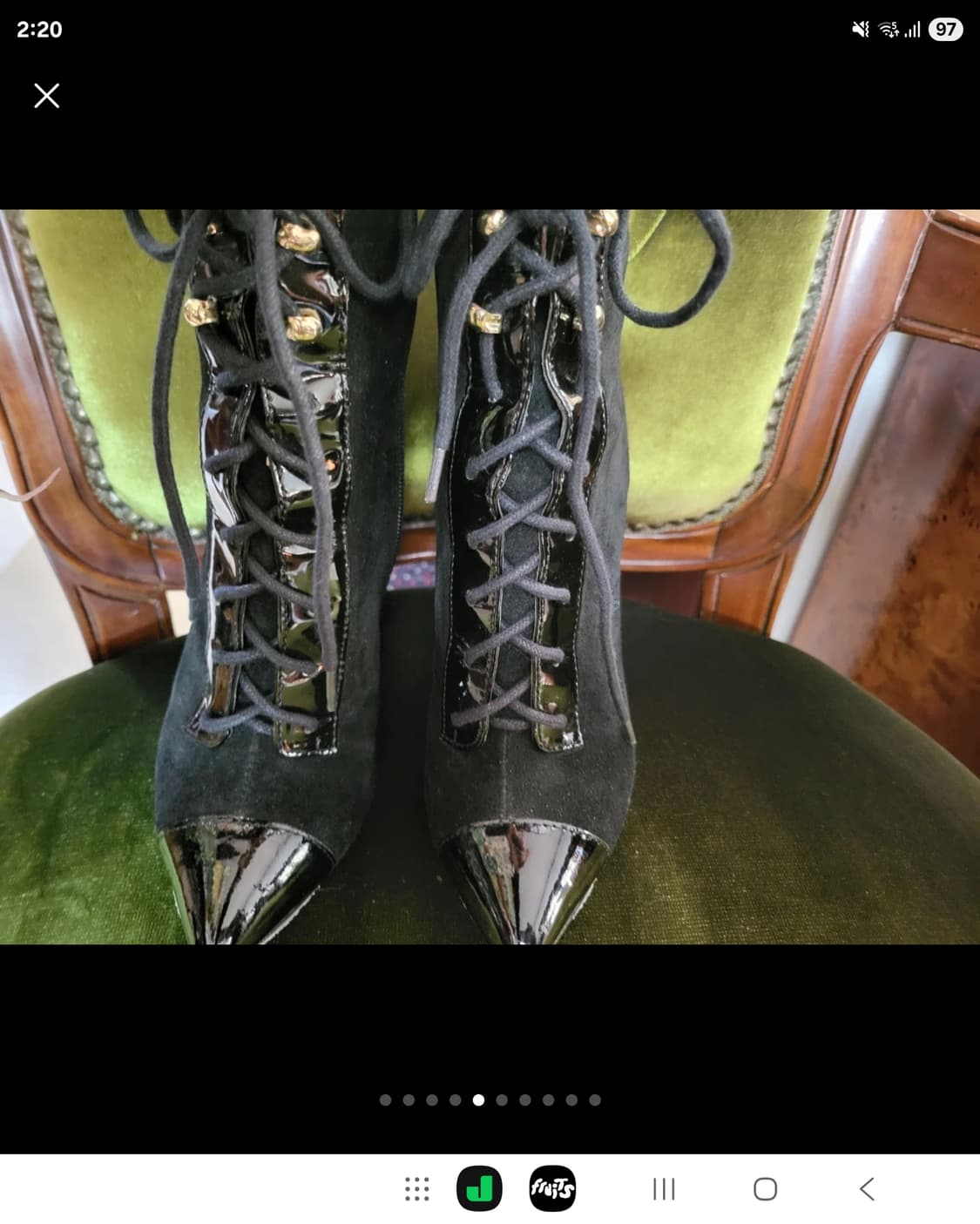 정품 Versace 베르사체 세무 레이스업 부츠 상품이미지5