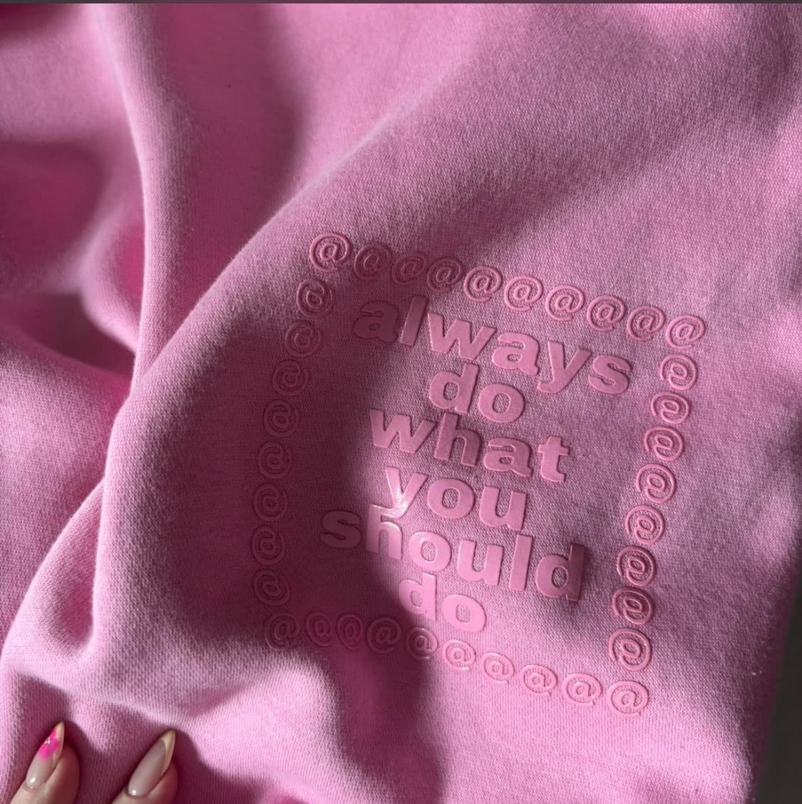 Always do what you should do pink 후드 상품이미지3