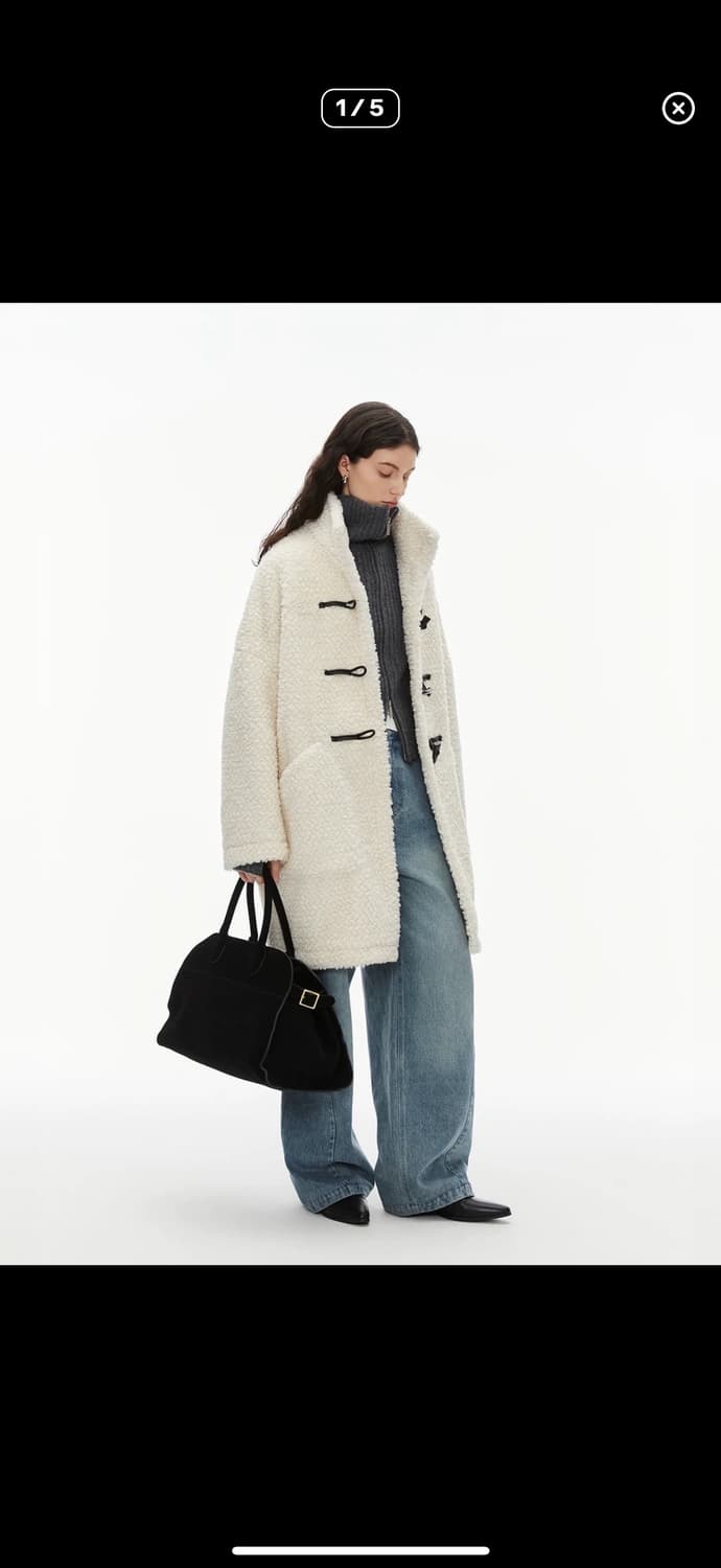 INRM 아이보리 부클 더플 코트  상품이미지1