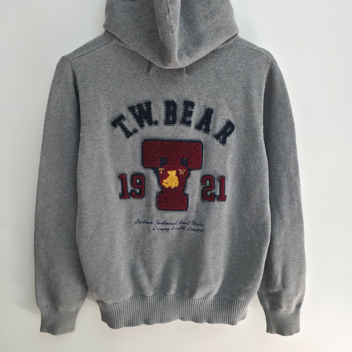 [L] 티니위니 그레이 집업 후드 니트 상품이미지2