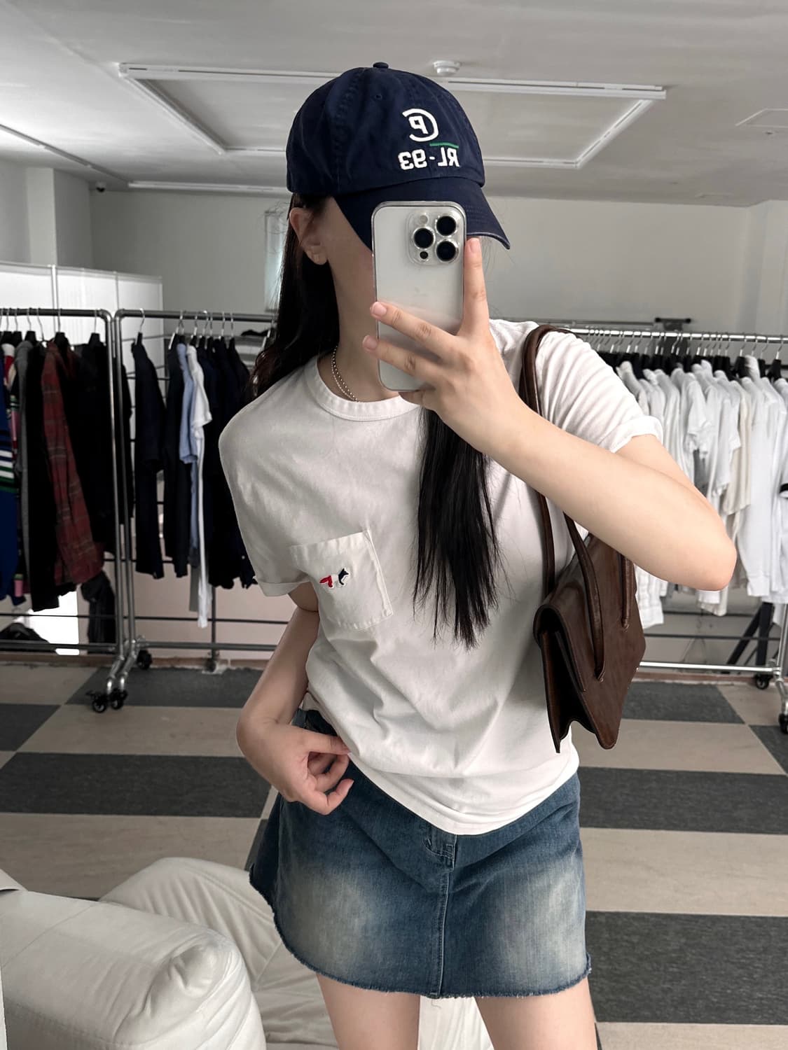 메종키츠네 트리컬러 폭스 포켓 반팔 티셔츠  상품이미지2