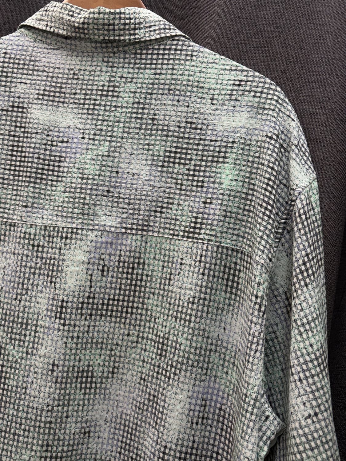 자라 zara 픽셀 프린트 셔츠 라이트 그린 반팔 XL 상품이미지6