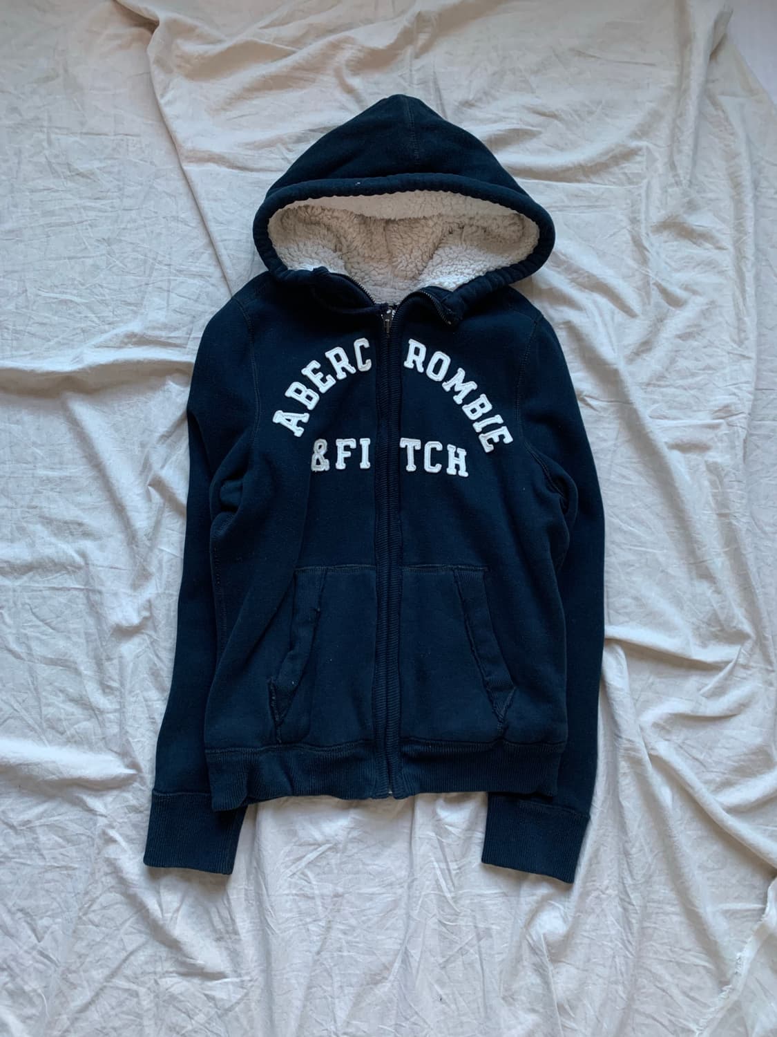 아베크롬비 자수로고 안감 울프죠 후드집업 헤비코튼 상품이미지5