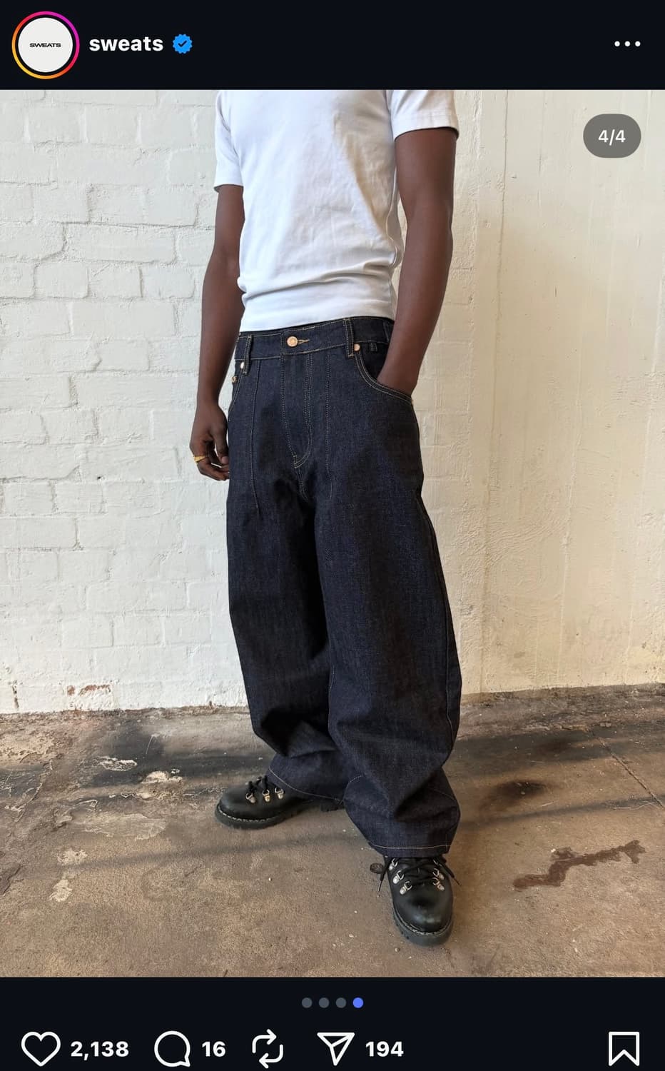 Sweats collective 스웻 콜렉티브 인디고 데님 팬츠 상품이미지4