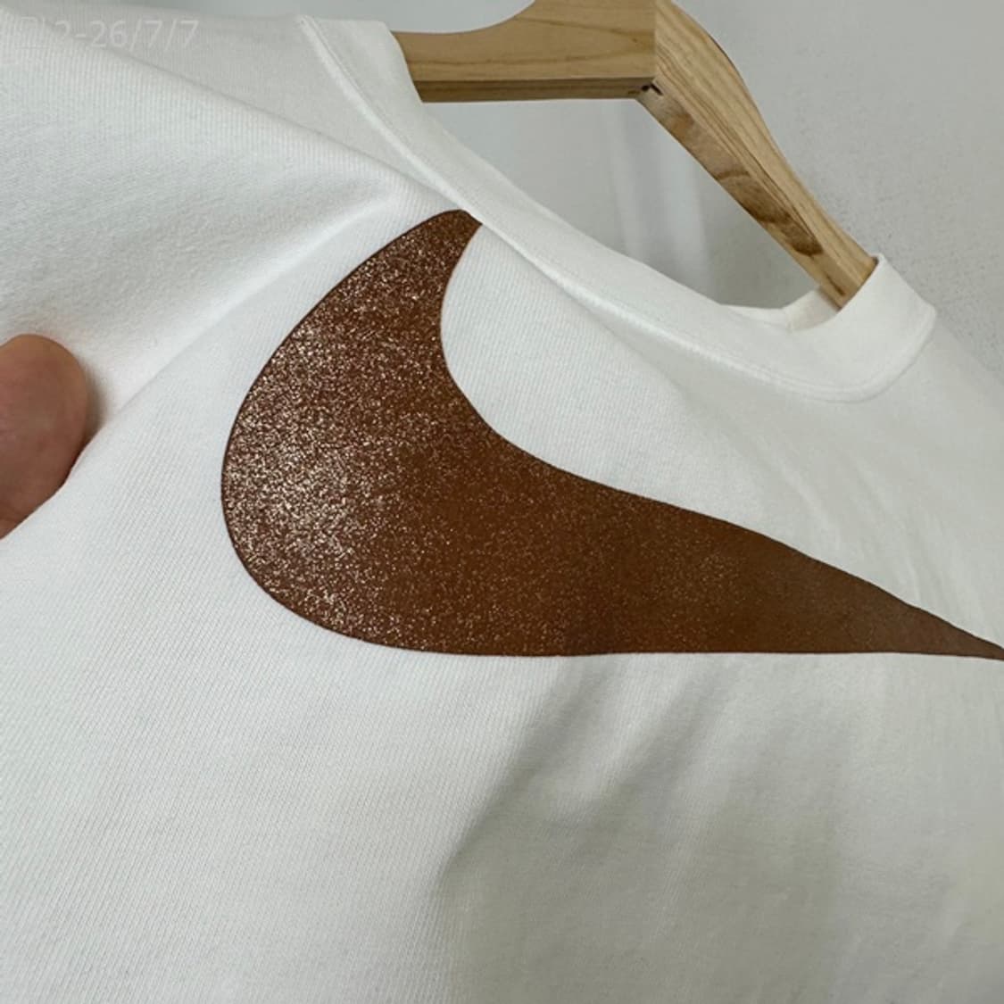 
나이키 여자 면100% 크롭 반팔티 화이트 S  KJ 상품이미지3