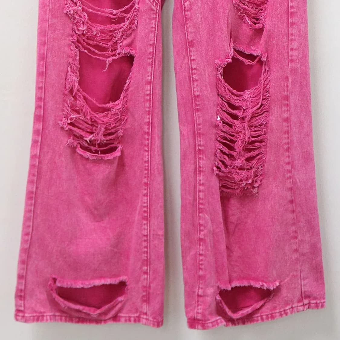 쉬인 핫핑크 디스트로이드 팬츠 67092 상품이미지4