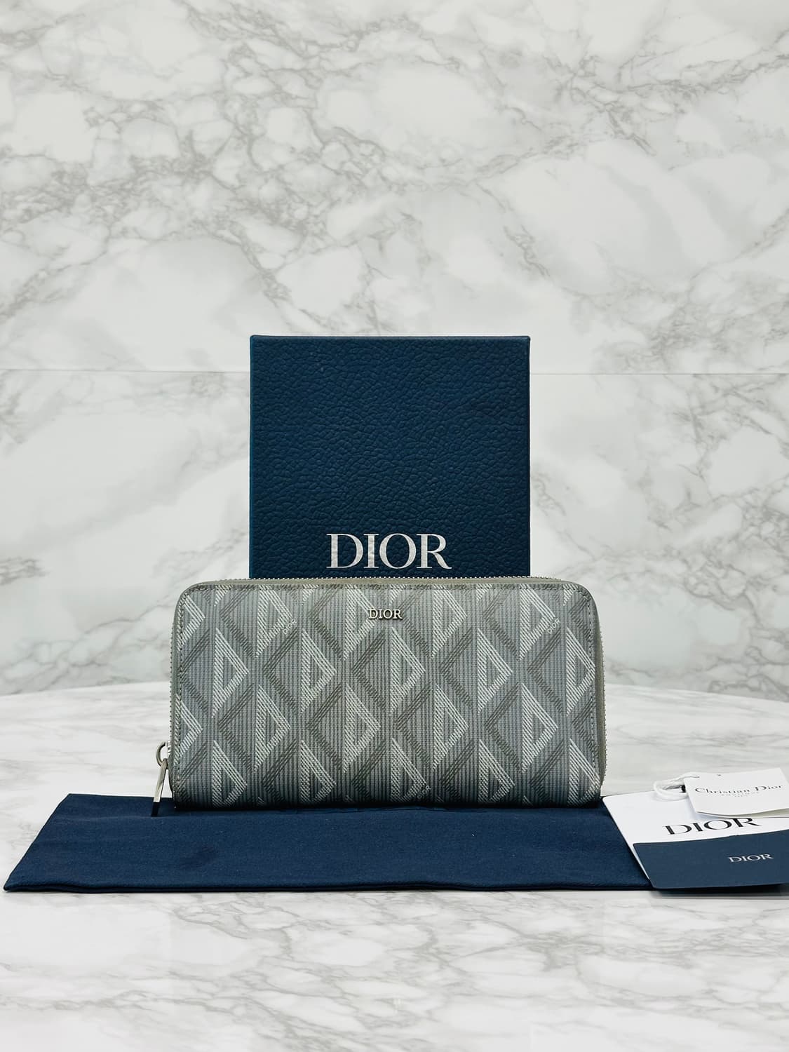 [풀구성]디올 CD다이아몬드 지퍼돌이지갑 그레이 상품이미지1