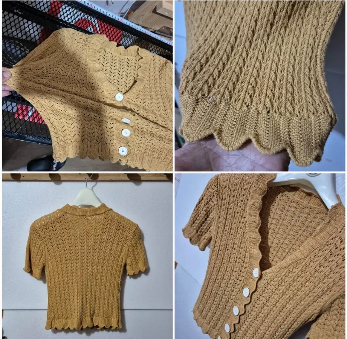 524 ) 새상품 니트 반팔 가디건 빈티지 티셔츠 고급소재 상품이미지3