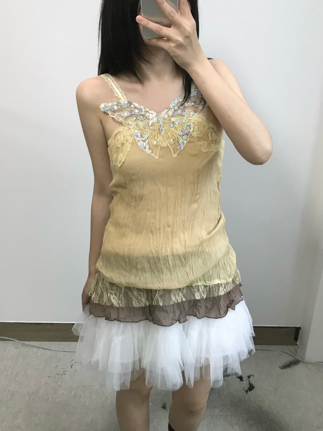 빈티지 나비 탑 상품이미지1