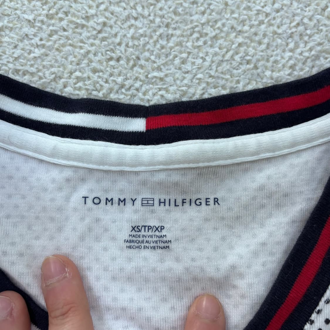 XS 타미힐피거 브이넥 반팔 티셔츠 0410E 상품이미지3