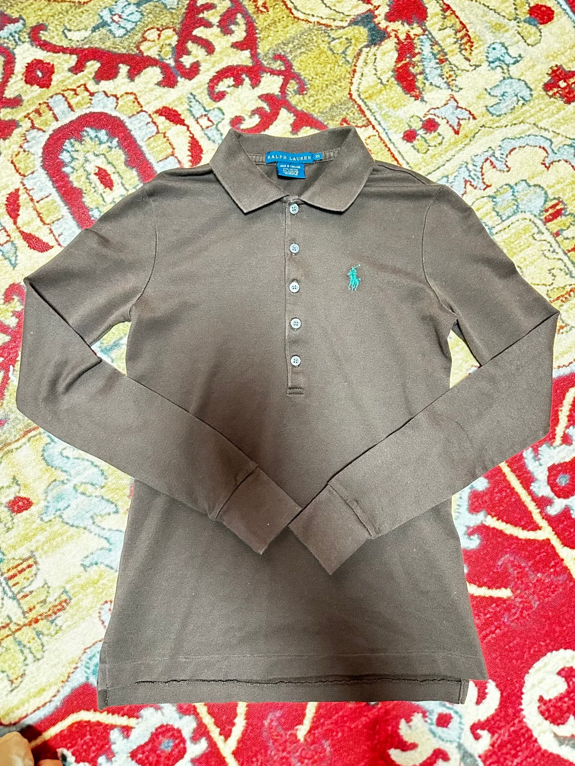 폴로 랄프로렌 긴팔 카라티 브라운 XS 상품이미지1