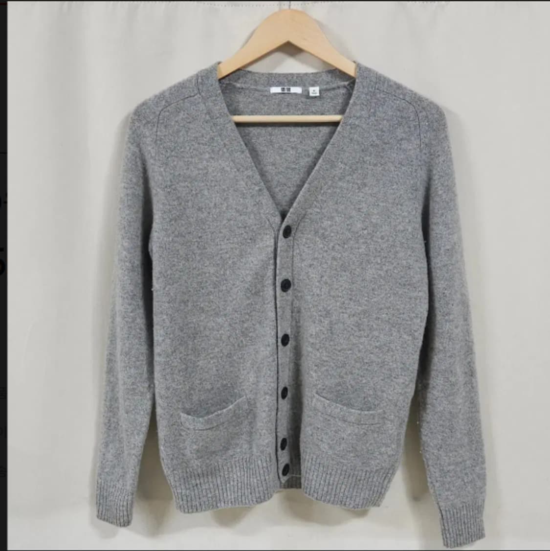 95)유니클로 울 가디건 그레이 상품이미지1