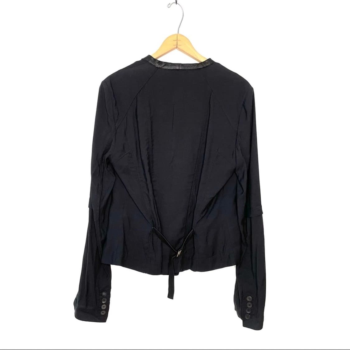 헬무트 랭 블랙 가죽 트림 바이커 재킷 상품이미지3