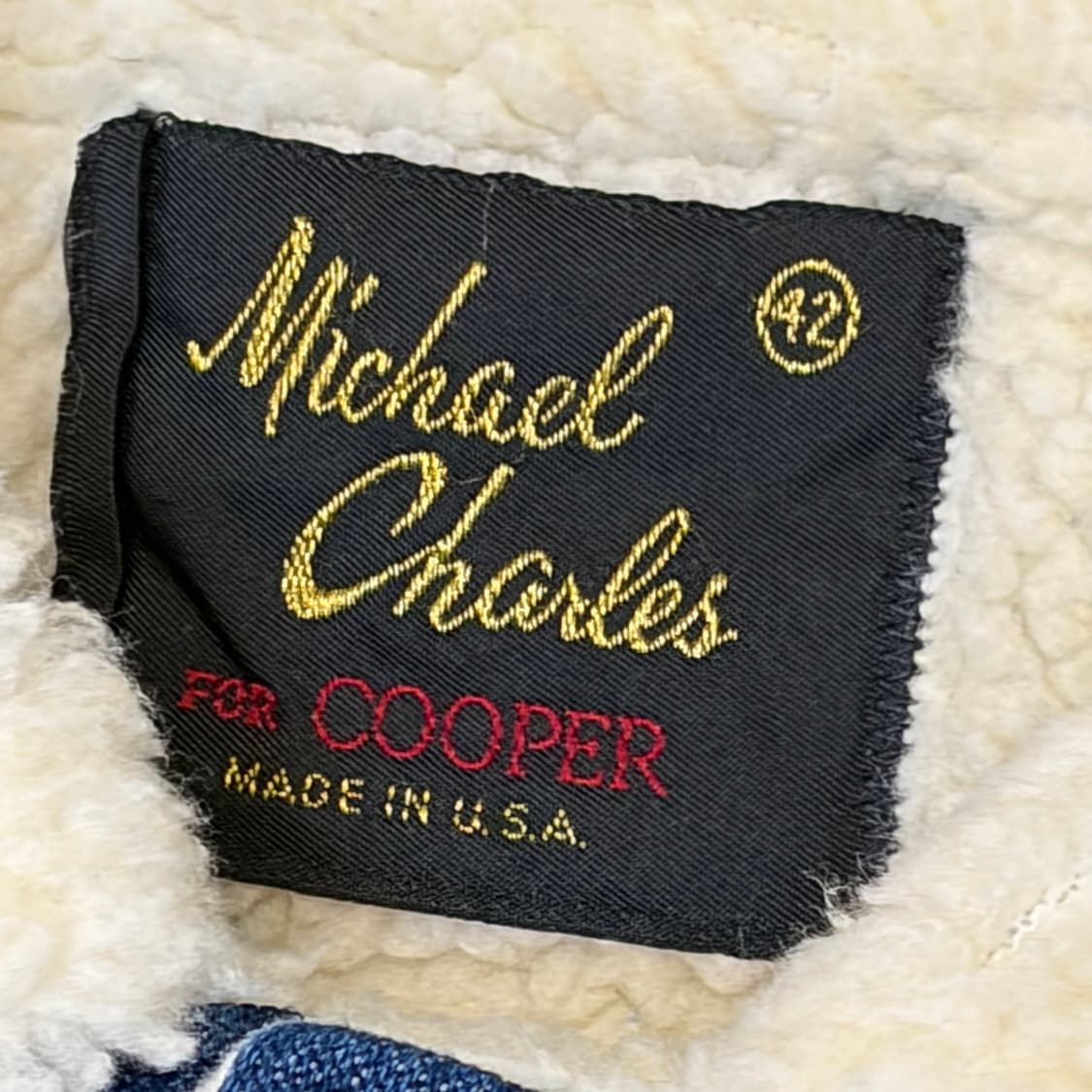 새상품급 90s Made in USA 미쉘 진청 쉐르파 양털 조끼 청자켓 상품이미지4