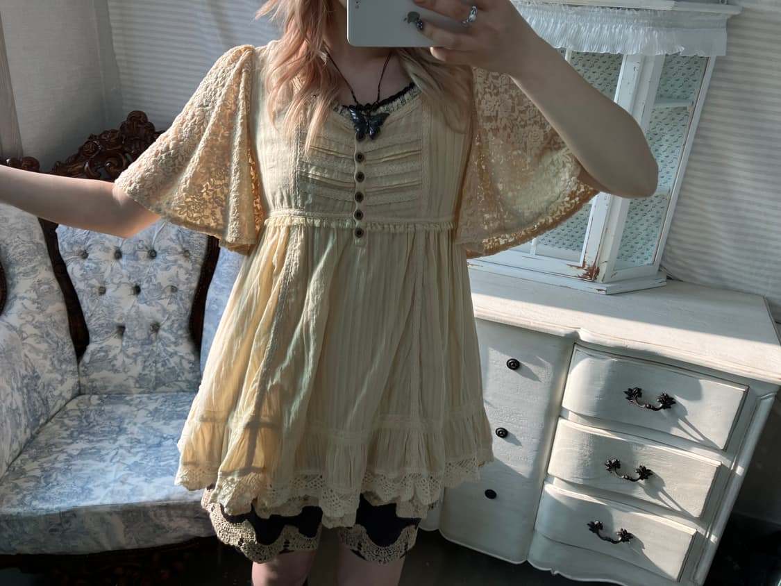 빈티지 앤틱 아일렛 레이스 블라우스 상품이미지6