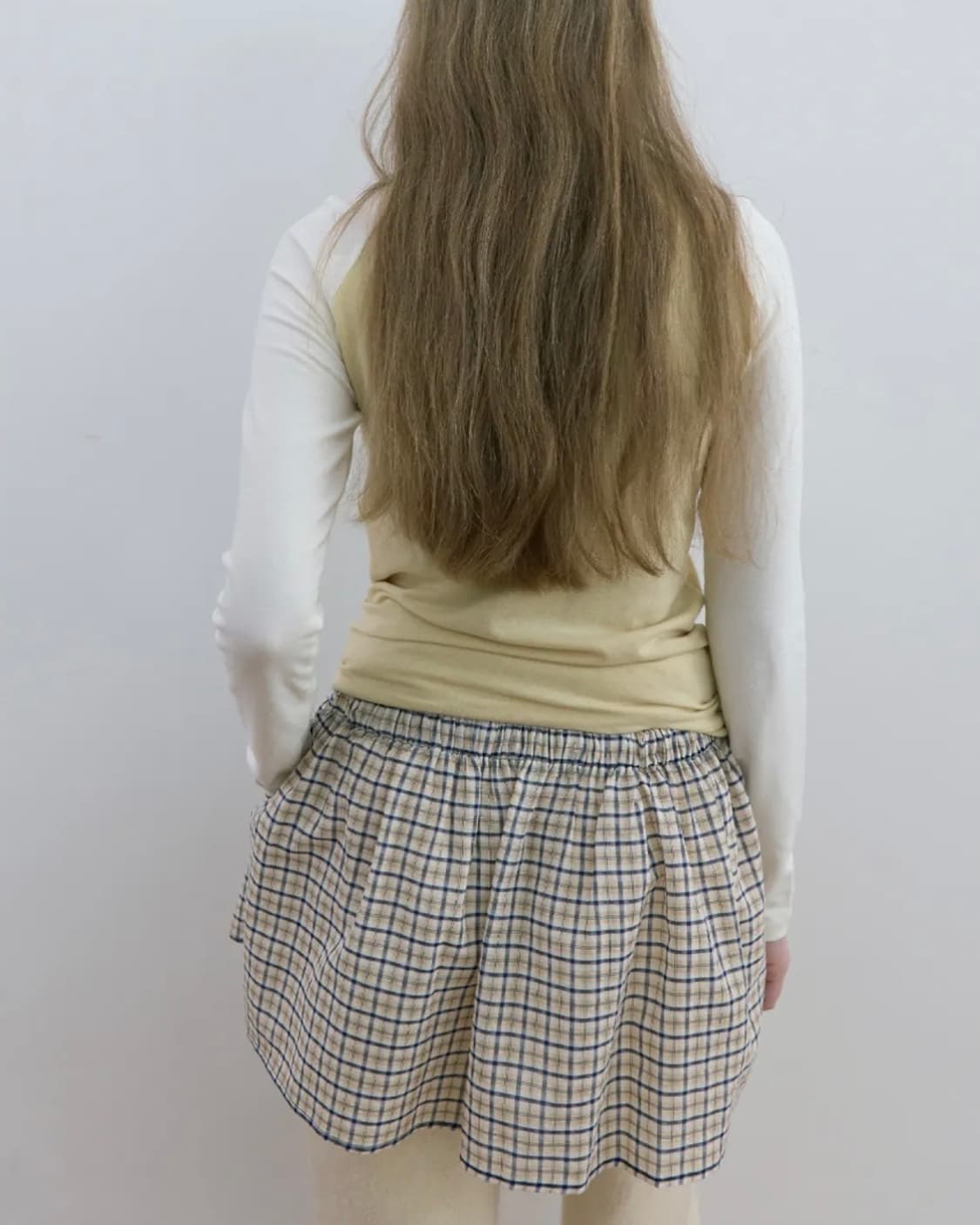 노컨텐츠 체크 미니 스커트 _ 베이지 체크 상품이미지2