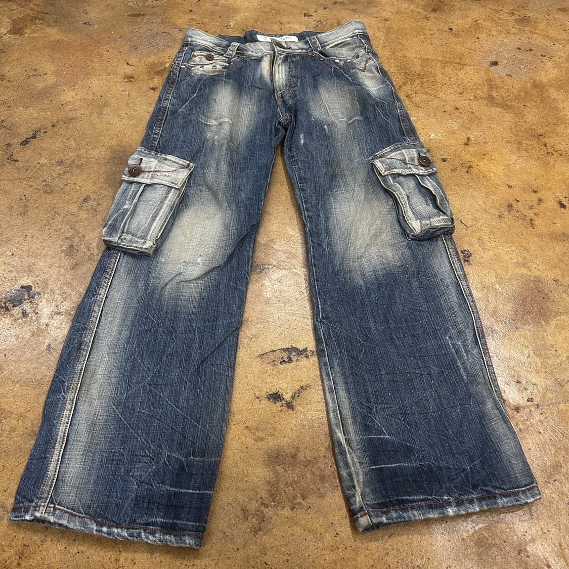 [정품] kello jeans 빈티지 워싱 카고 데님팬츠 상품이미지2