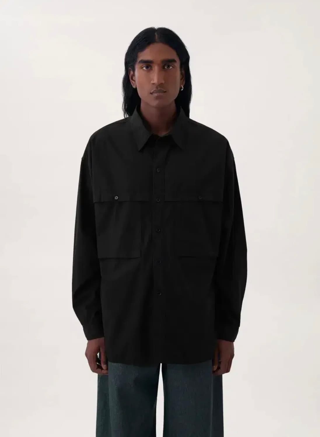 르메르 스톰플랩 셔츠 블랙 (46사이즈) 상품이미지1