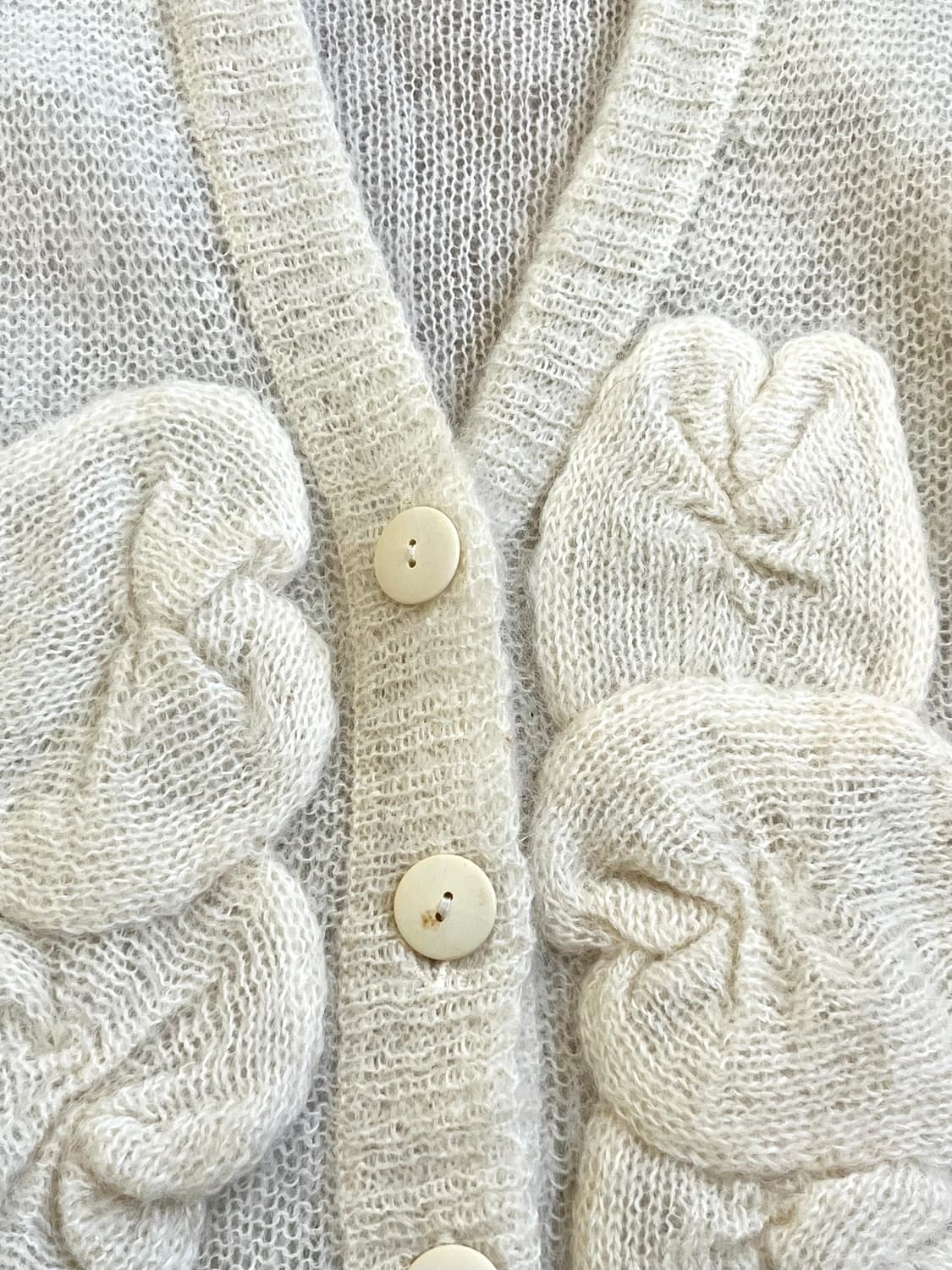 FILF’eE 셔링 패치 울 가디건 상품이미지9