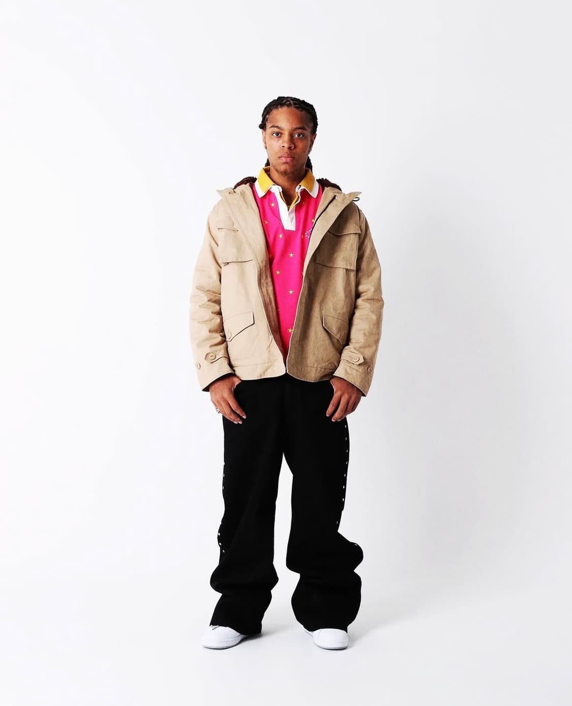 Afb 더블 폴로 티셔츠 핑크 L사이즈 상품이미지2