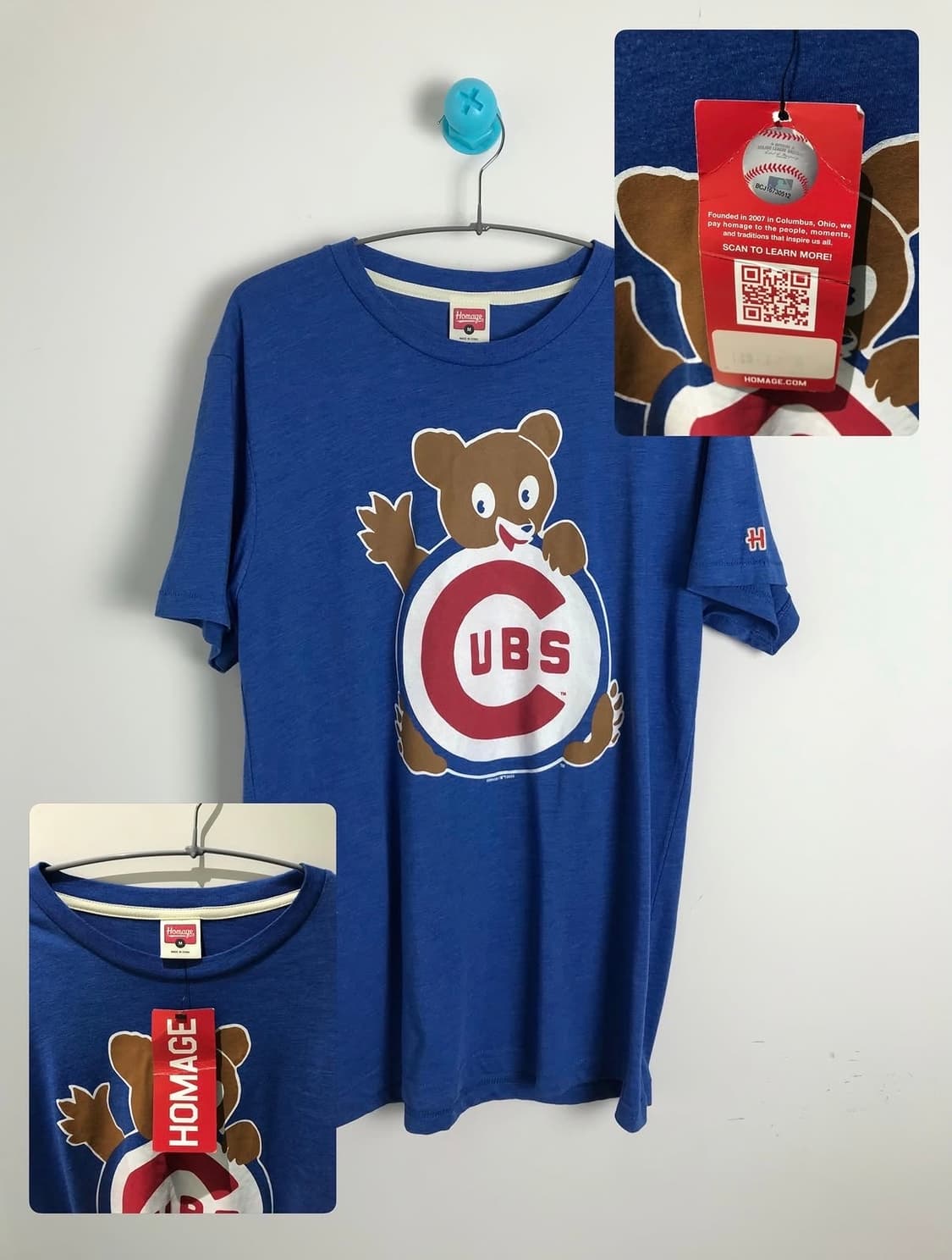 쨍한 블루 mlb 시카고 컵스 베어 티셔츠가 포인트인 키치룩🥕🧸 상품이미지6