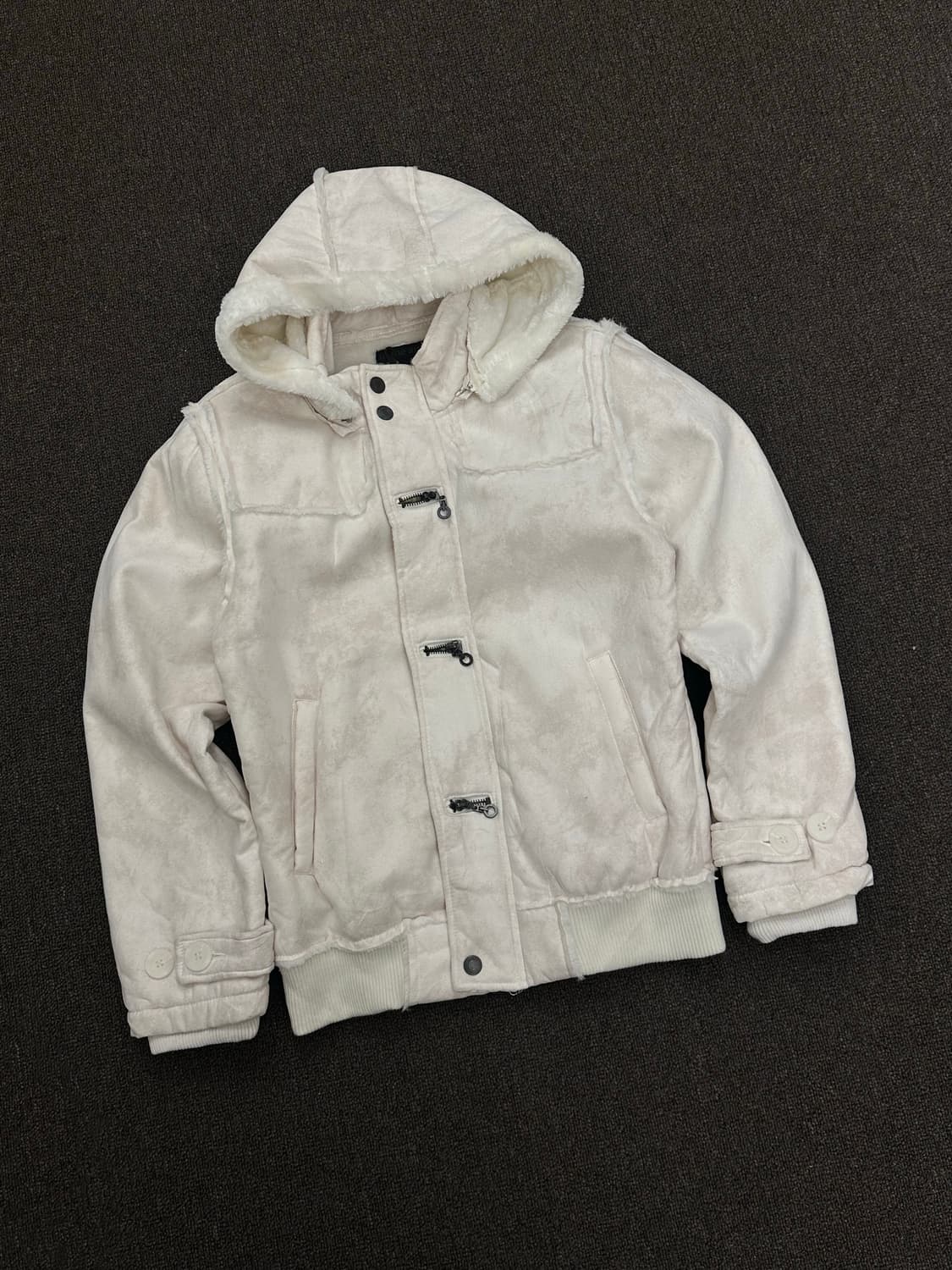 L)In the attic 빈티지 스노우 화이트 후드 코트 상품이미지4