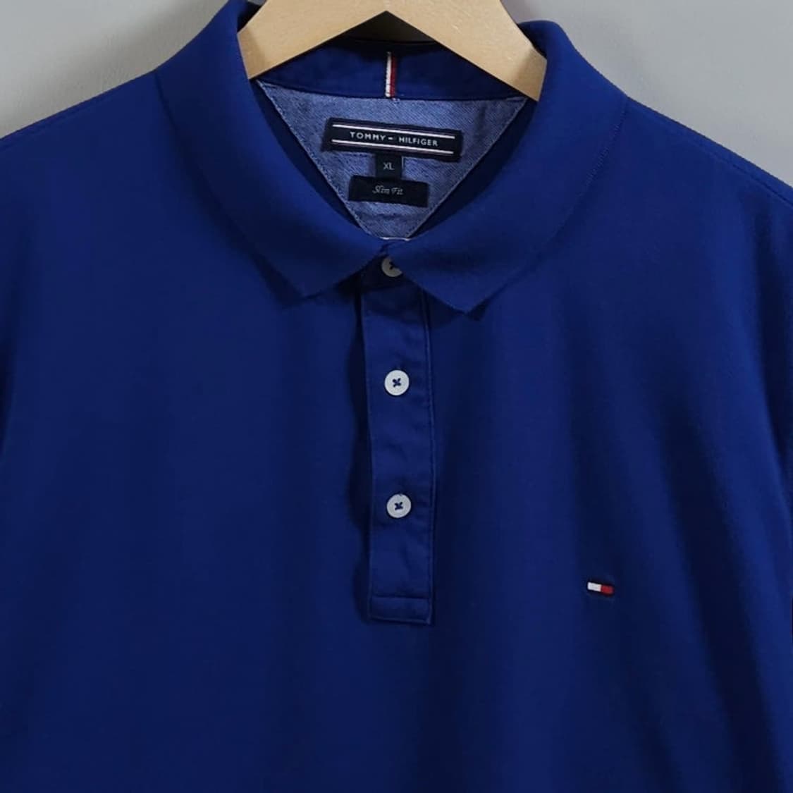 105 TOMMY 타미힐피거 슬림핏 반팔 카라티 블루 상품이미지2