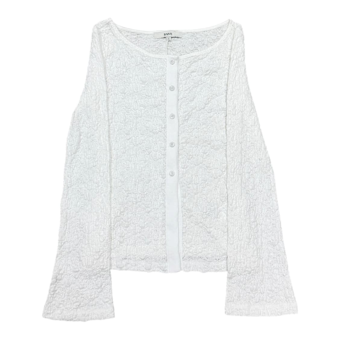 RAIVE 레이브 레이스 버튼 가디건 화이트 1 상품이미지1