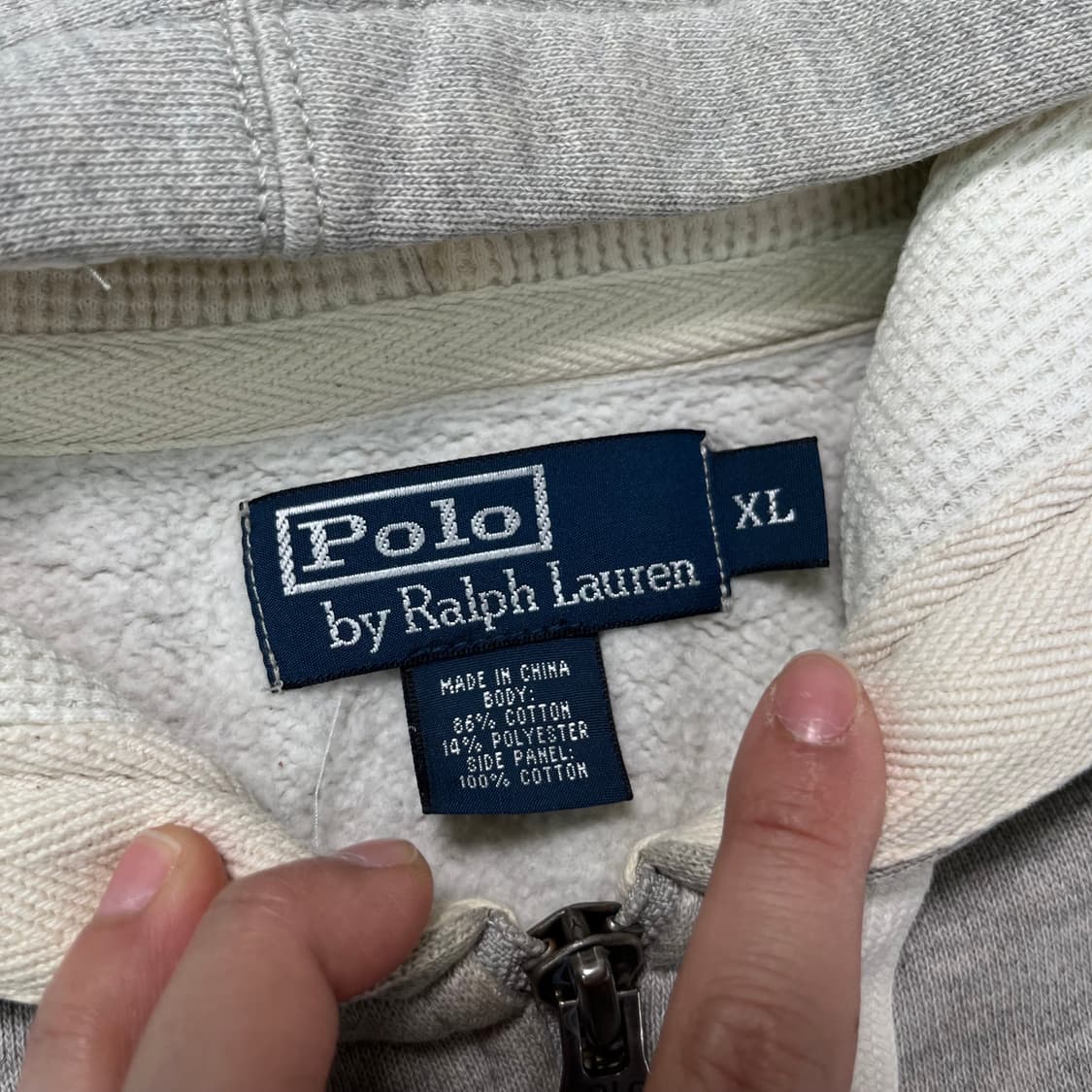 105 폴로 랄프로렌 와플 그레이 후드집업 상품이미지3