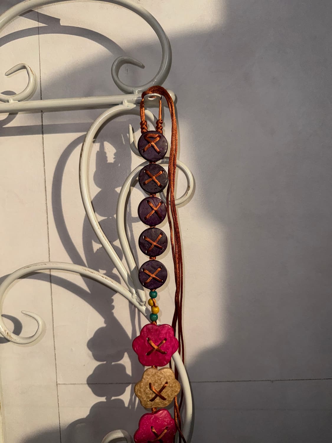 Vivid color mix wood flower strap belt 상품이미지3