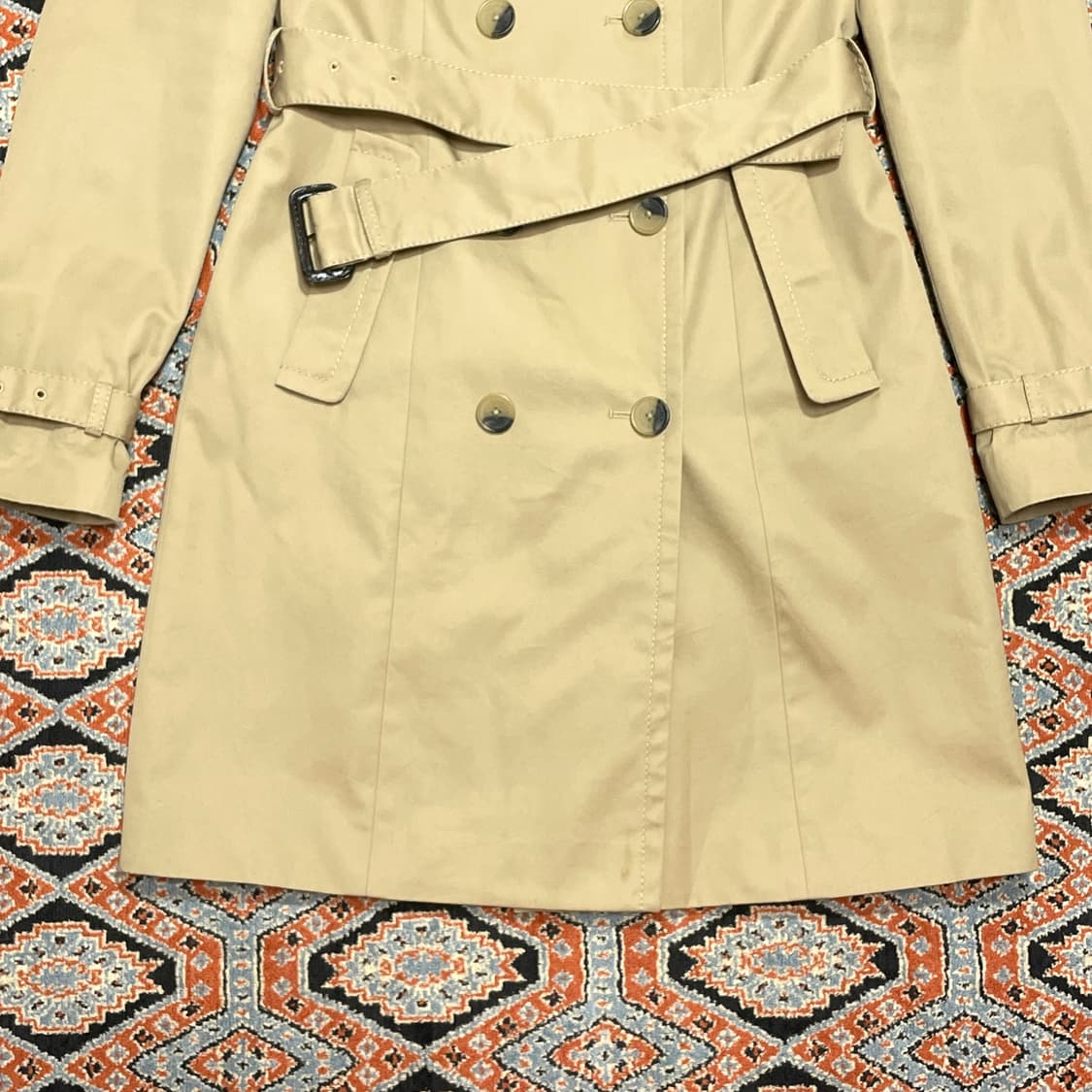 타미힐피거 베이지 더블 롱 트렌치코트 여성M 상품이미지3