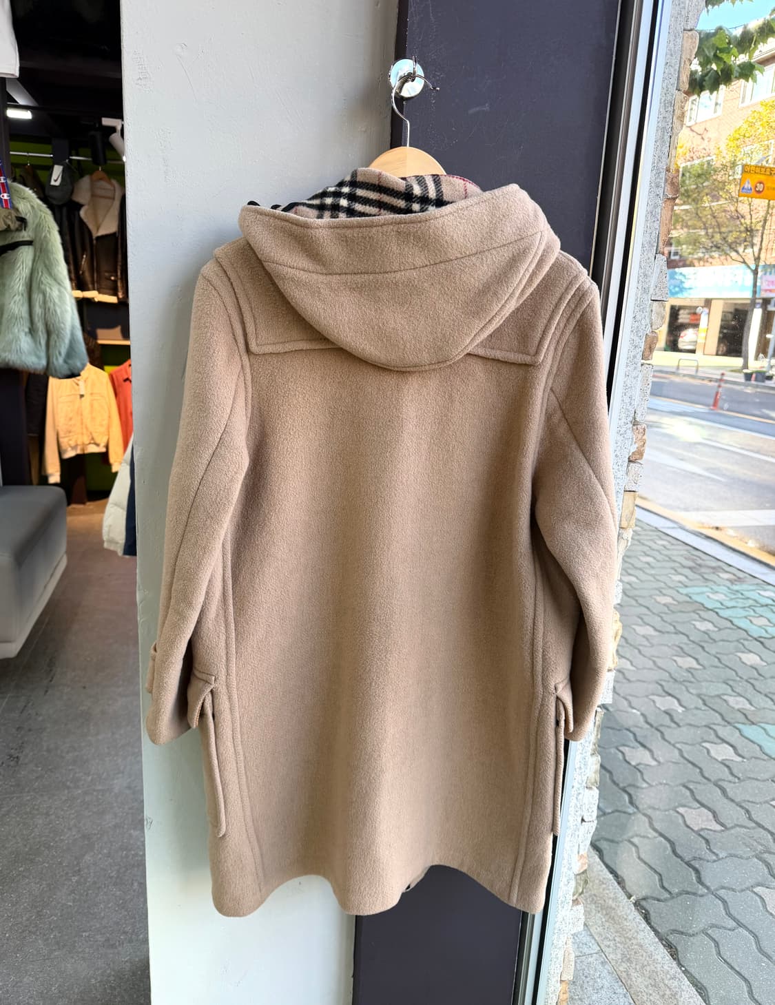 55~66/ 버버리 노바체크 포인트 떡볶이 울코트 상품이미지7