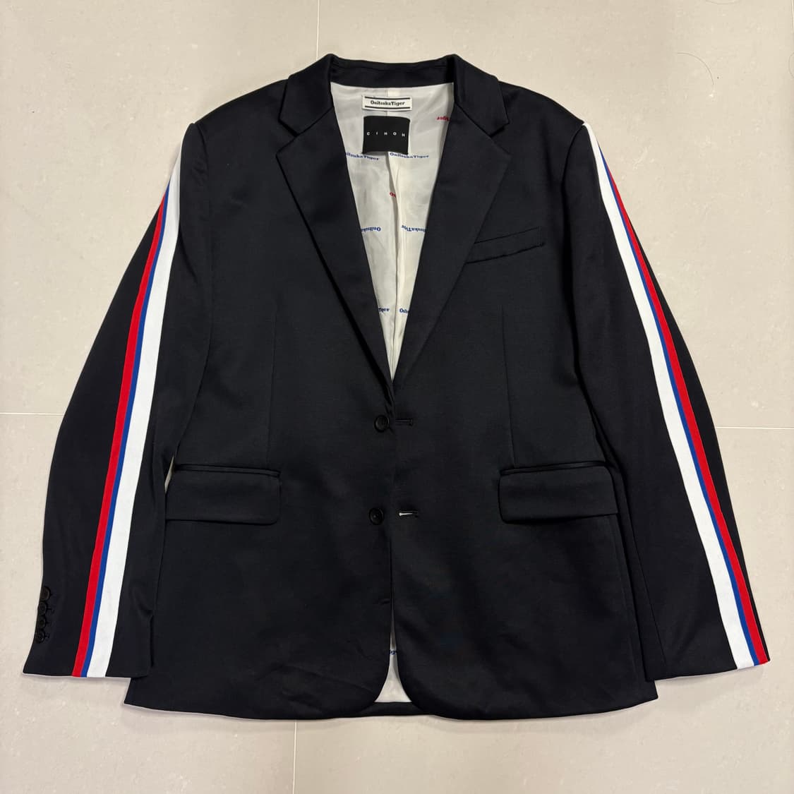 정품 오니츠카타이거 X 치노 사이드라인 블랙 블레이저 자켓 상품이미지5