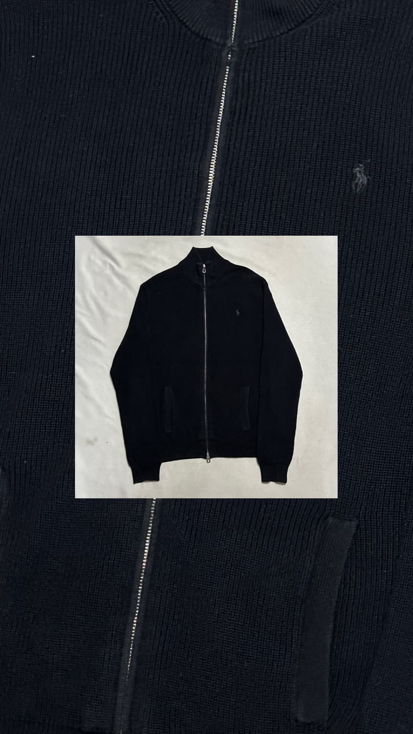 폴로랄프로렌 블랙 니트 집업 상품이미지1