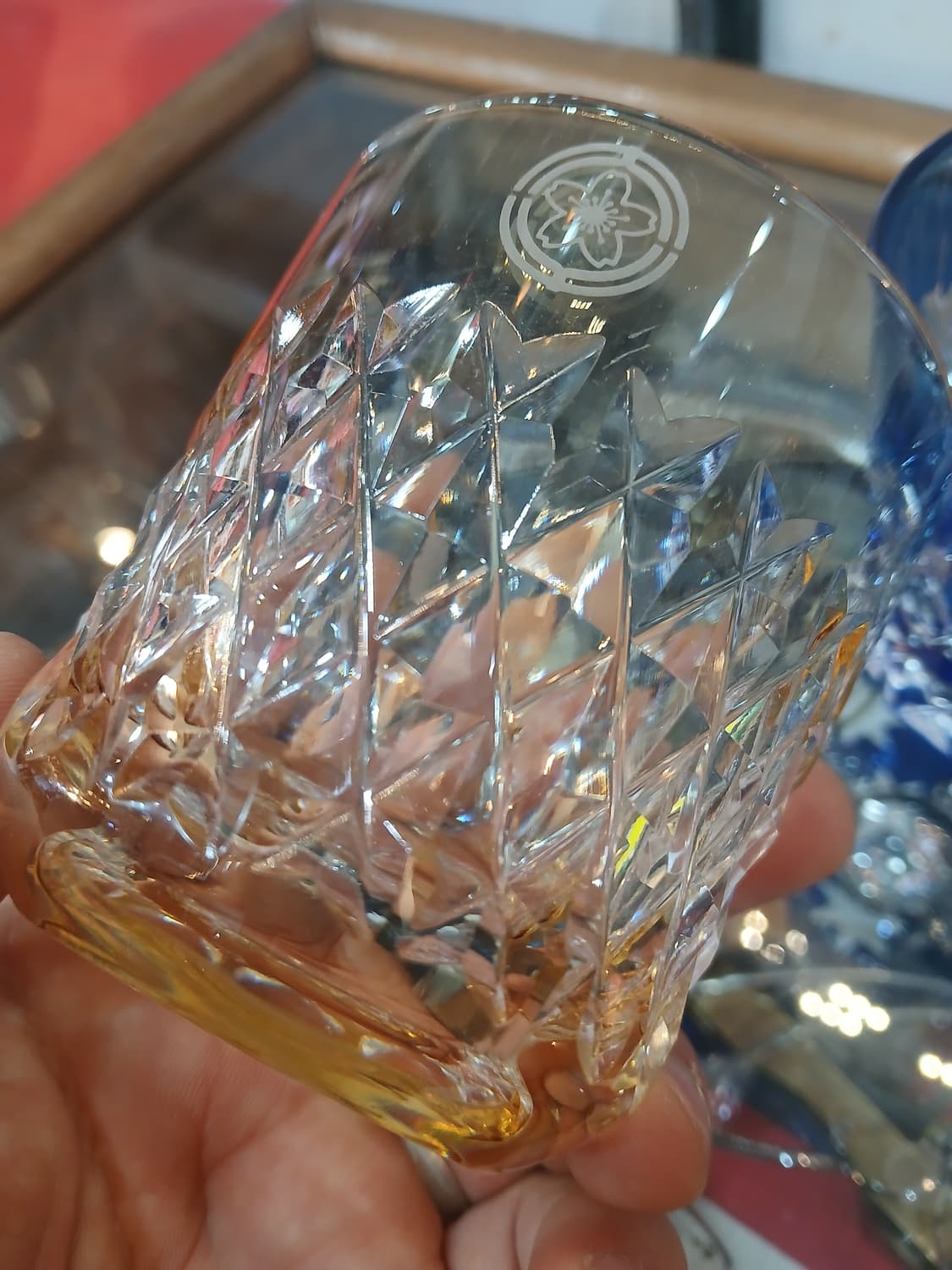 빈티지 일본 카가미 크리스탈 에도 키리코 위스키잔 상품이미지7