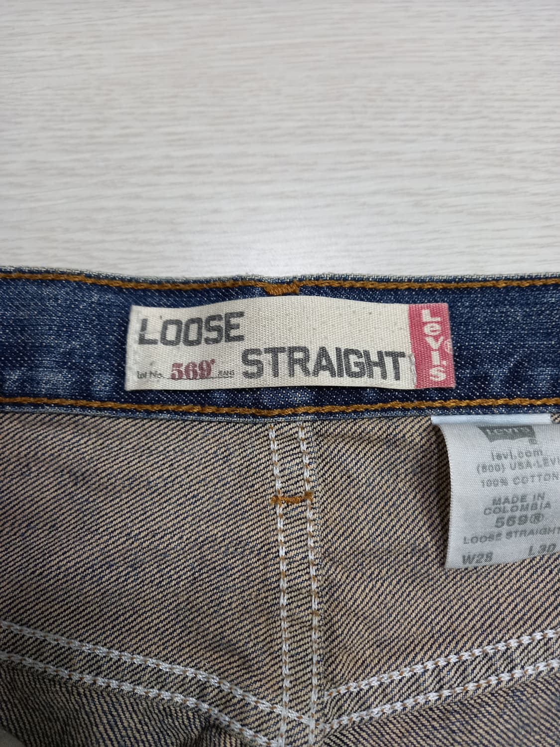 28 리바이스569 Colombia 워싱 와이드진 진청 28-932 상품이미지7
